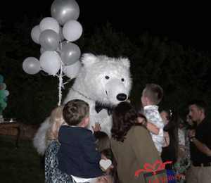 White Polar Bear for Children's Kids Parties in Athens. Order a greeting from a polar bear in Athens. Polar bear for birthday. polar bear in Athens. Order a Polar Bear for children's kids parties. Animator White Polar Bear for a Children's kids Party in Athens. Mascotte White Polar Bear at a kids children's party. Gift Delivery. Polar bear.